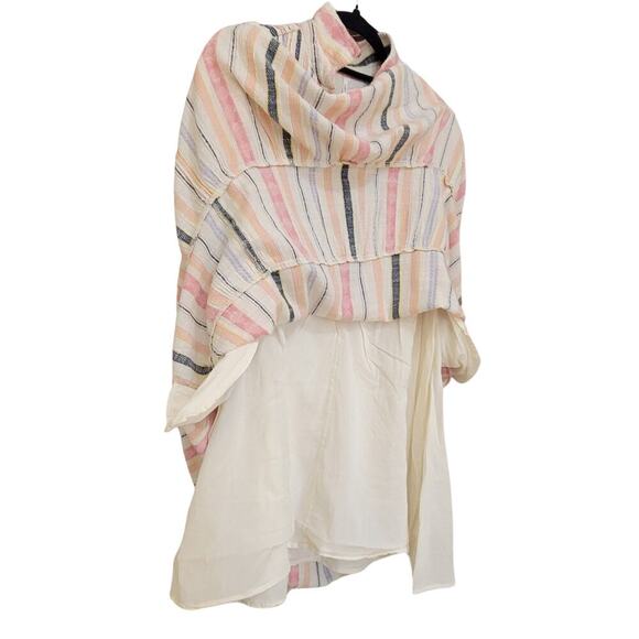 ANTHROPOLOGIE Short Sleeve Georgina Tiered Striped Shirt Dress Womens (M-Petite) - Picture 9 of 15